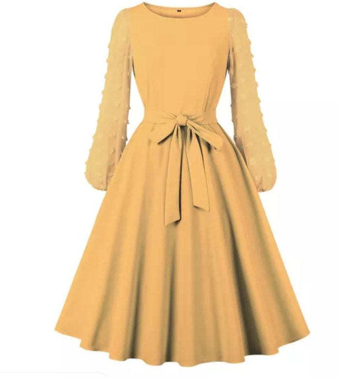 Yellow Bohemian Vintage Dress