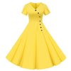 Buttons Vintage Dress Yellow