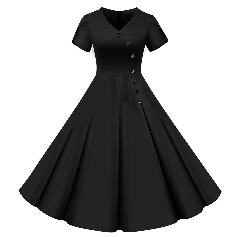 Black Buttons Vintage Dress