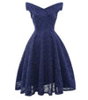 Blue Embroidery Vintage Dress