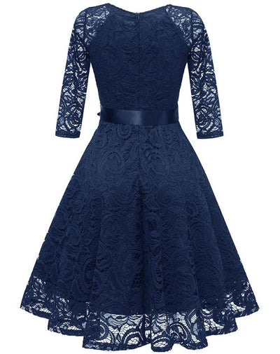 Blue Embroidery Vintage Dress