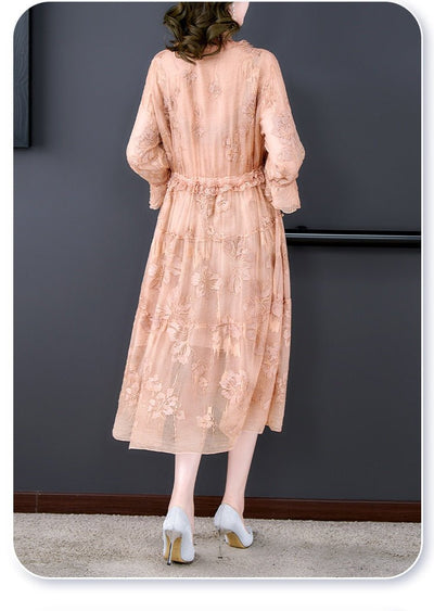 Floral Embroidery Vintage Dress