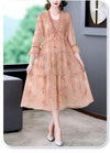Floral Embroidery Vintage Dress
