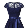 Navy Embroidery Vintage Dress