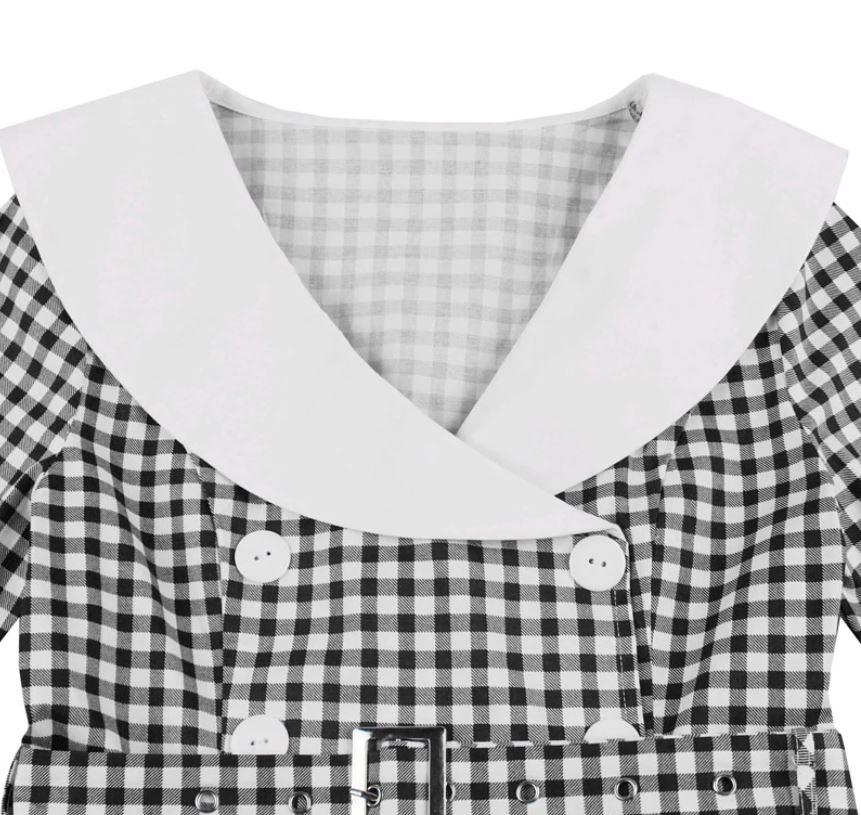 Black Checked Vintage Dress