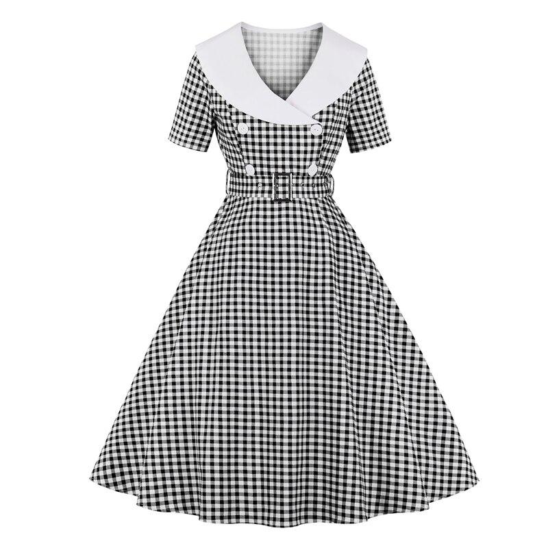 Black Checked Vintage Dress