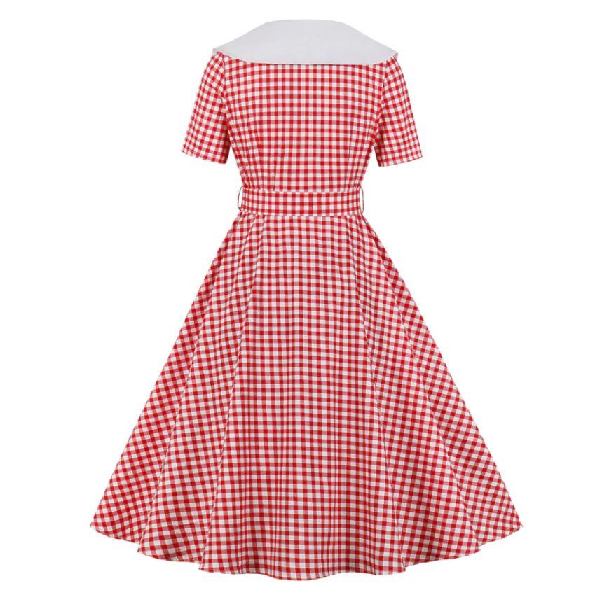 Red Checkered Vintage Dress