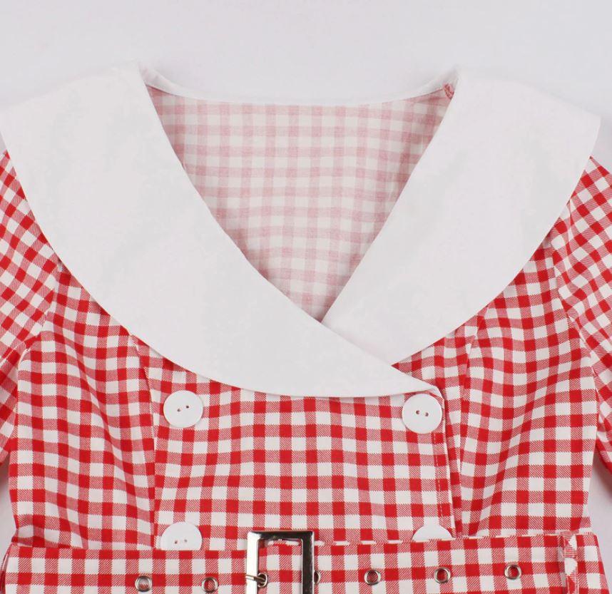 Red Checkered Vintage Dress