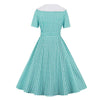 Turkis ternet vintage kjole