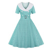 Turkis ternet vintage kjole