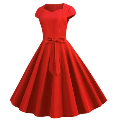 Red Belt Vintage Dress