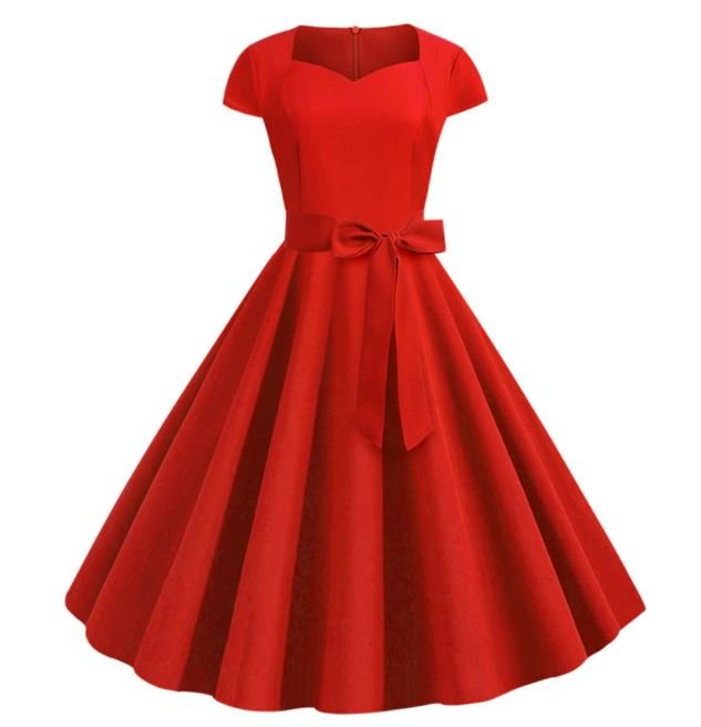 Red Belt Vintage Dress