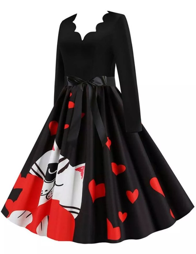 Cat Vintage Dress