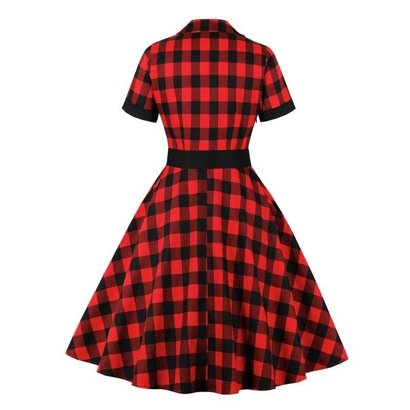 Vintage Checked Shirt Dress