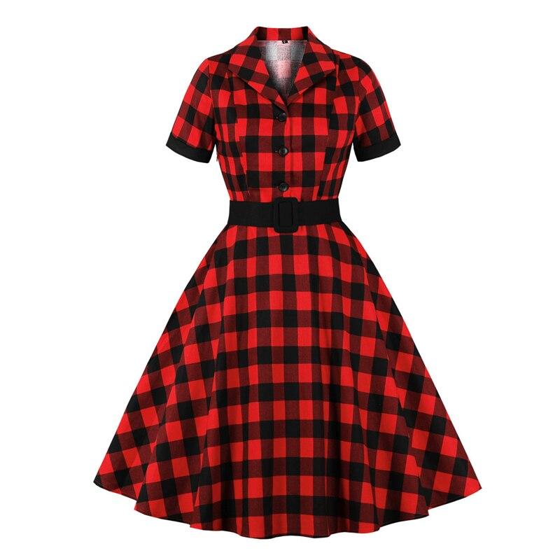 Vintage Checked Shirt Dress