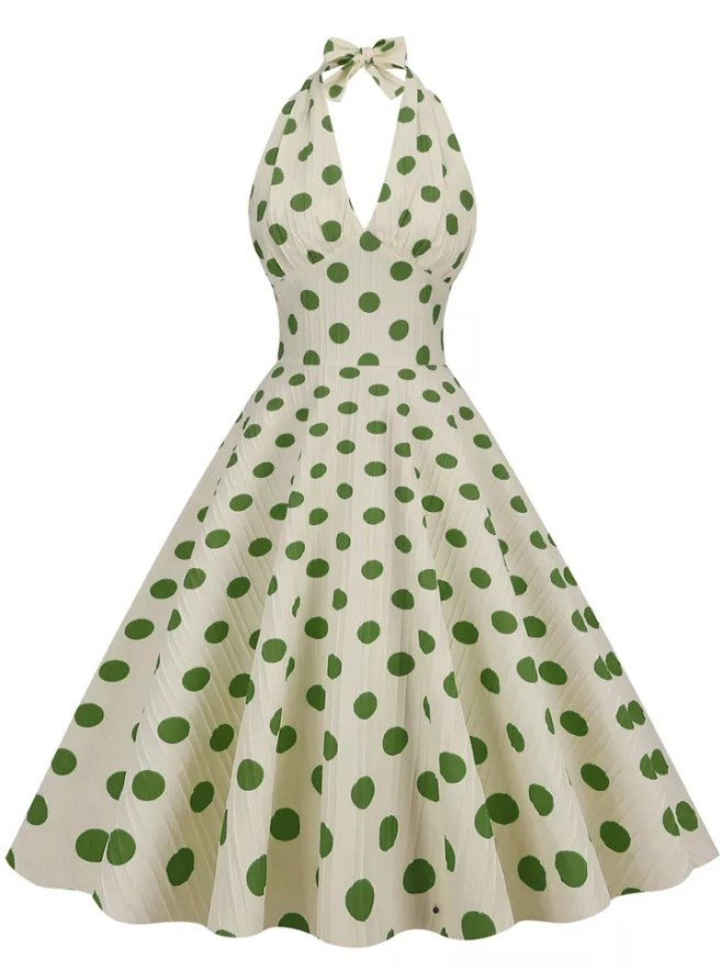 Vintage Chic Retro Polka Dot Dress