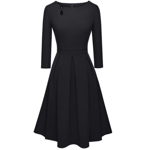 60s 70s Black Dress
