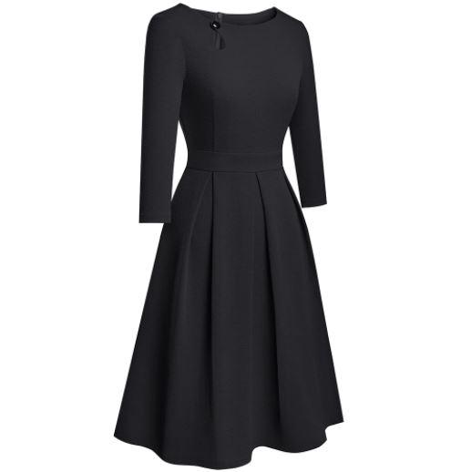 60s 70s Black Dress