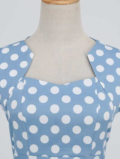 Polka Dot Square Neck Vintage Dress