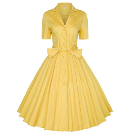 Notch Collar Vintage Dress