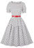 White Polka Dot Round Neck Vintage Dress