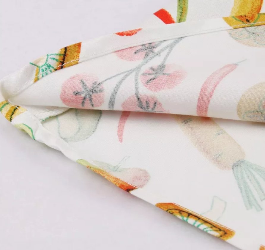 Cream Floral Round Neck Vintage Dress