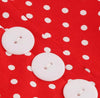 Vintage Round Neck Red Polka Dot Dress
