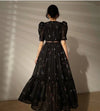 Black V-Neck Vintage Dress