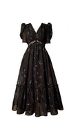Black V-Neck Vintage Dress