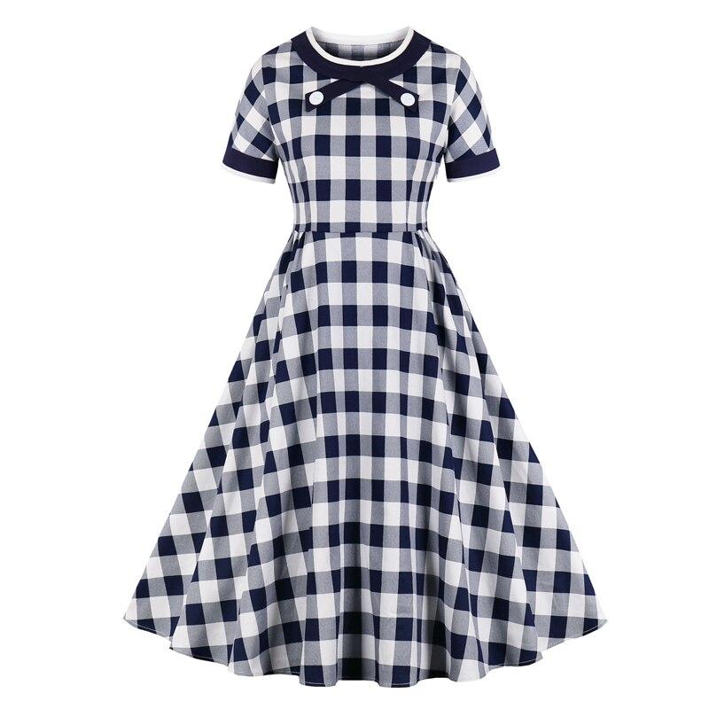 Checked Cotton Vintage Dress