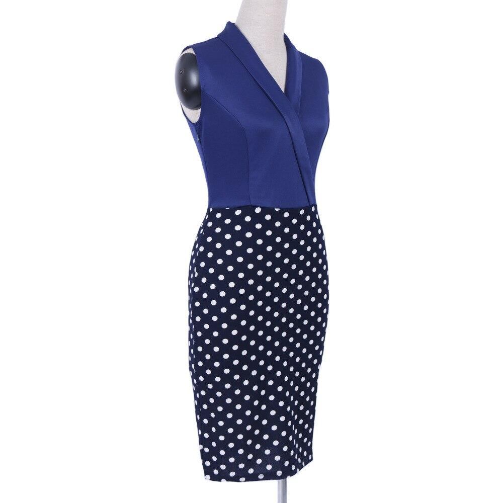 Vintage Blue Polka Dot Pencil Dress