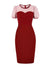 Burgundy Pencil Chic Vintage Dress