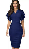 Navy Vintage Pencil Chic Dress