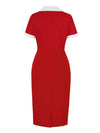 Red Vintage Pencil Chic Dress