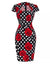 Vintage sort polka Dot Pencil Kjole