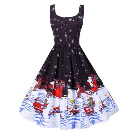 Vintage Black Christmas Dress