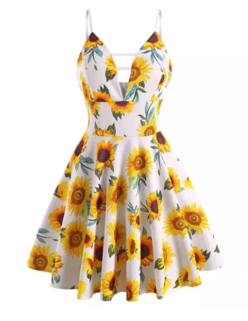 Half Straps Vintage Dress