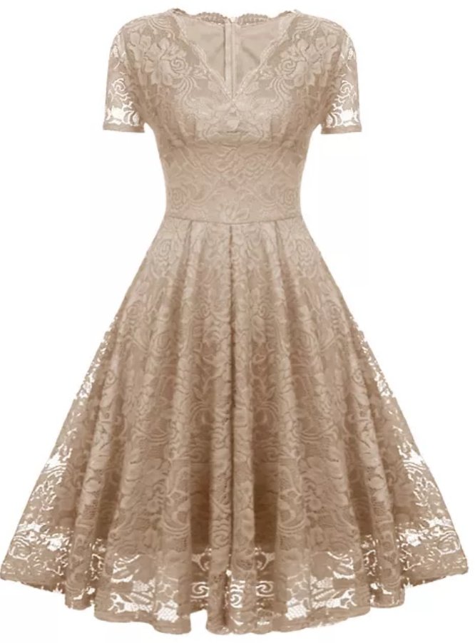 Vintage Bridesmaid Dress Beige