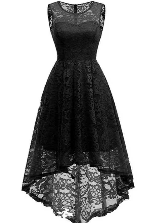 Vintage sort blondekjole fra 1950&#39;erne