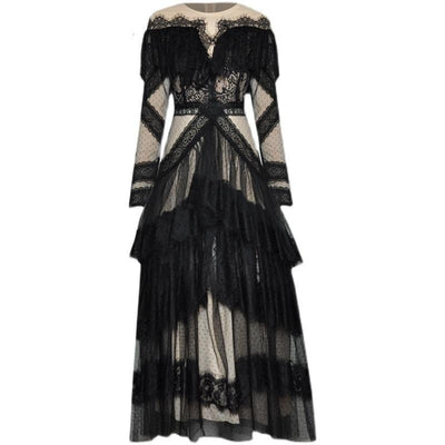 Long Sleeve Lace Vintage Dress