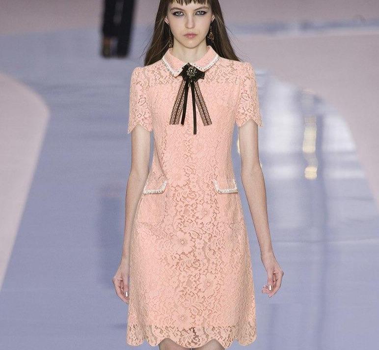 Pink Lace Vintage Dress