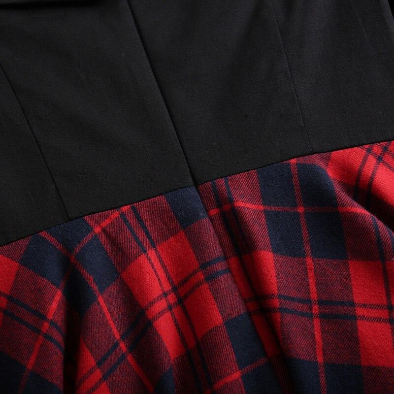 Tartan Bare Shoulders Vintage Dress