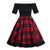 Tartan Bare Shoulders Vintage Dress