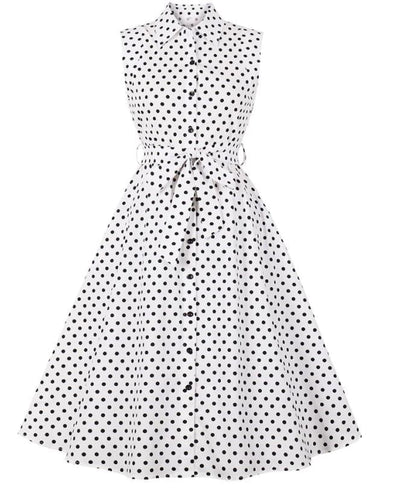 Women's Black And White Vintage Dress