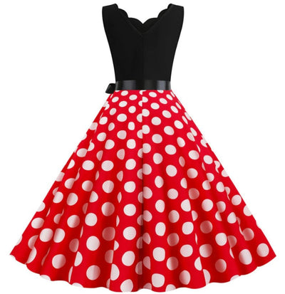 Women's Red Polka Dot Vintage Dress