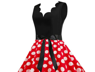 Women's Red Polka Dot Vintage Dress