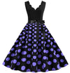 Women's Vintage Purple Polka Dot Dress