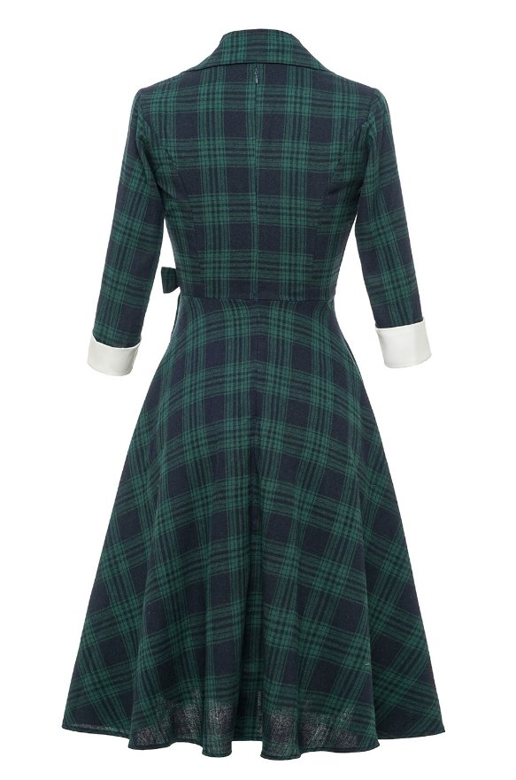 Vintage Fur Dress Green