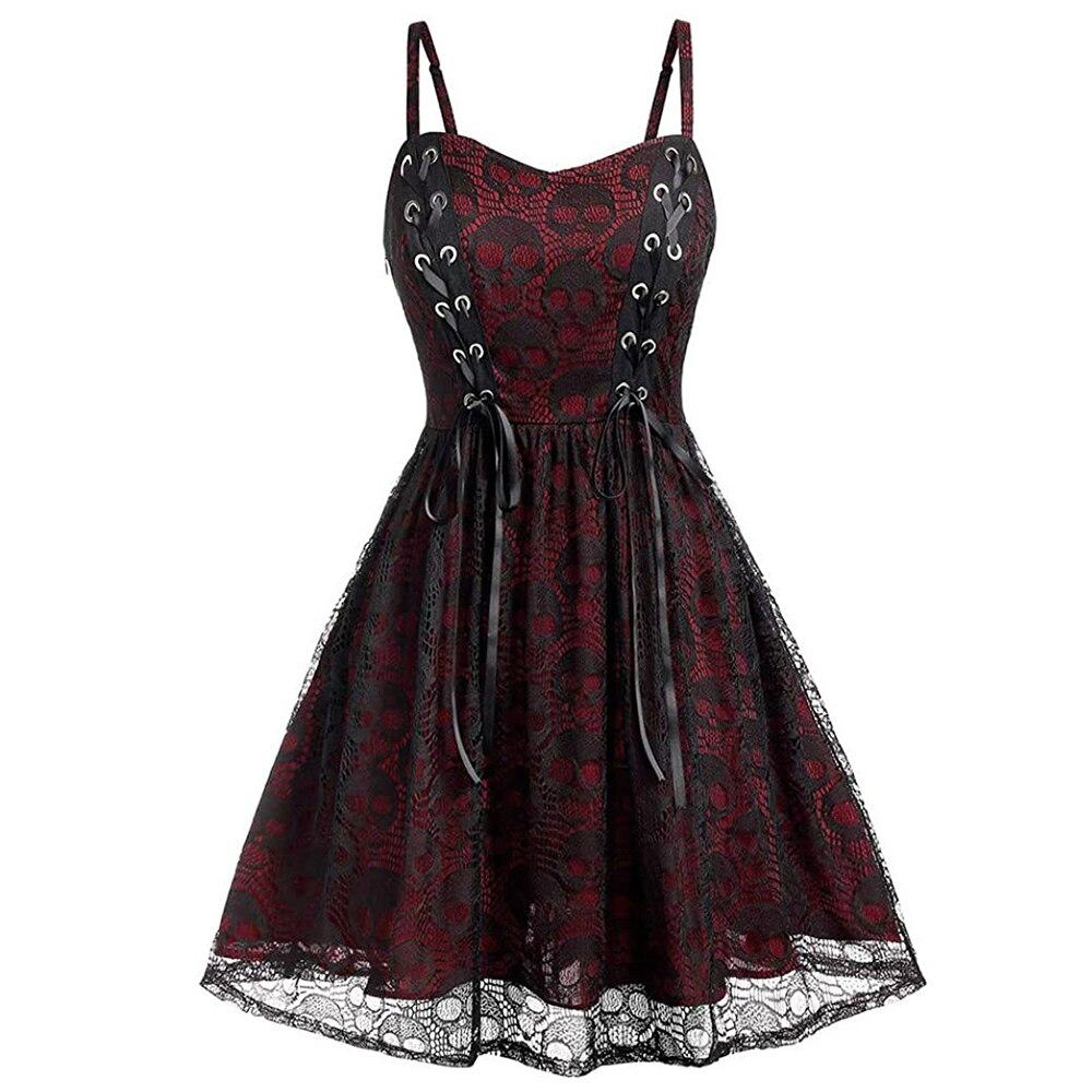 Burgundy Gothic Vintage Dress