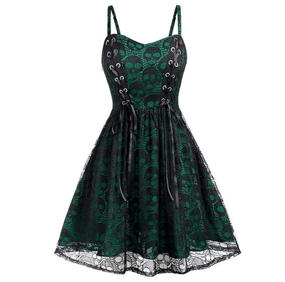 Vintage Gothic Dress Green